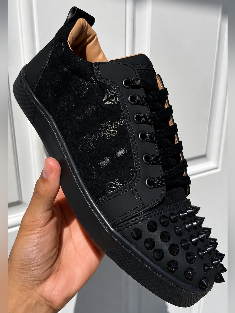 Christian Louboutin Black Studded Men’s Sneakers N/A